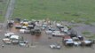 Helicopter footage shows flood damage in southeast Texas