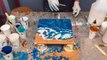 Acrylic Pour Painting: Ocean Meets Sand Double Dirty Landscape Fluid Technique
