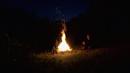 Crackling campfire
