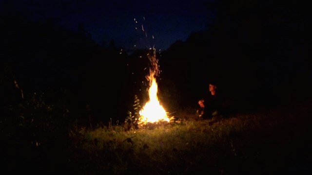 Crackling campfire