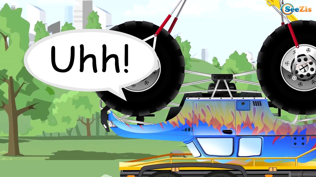 Police Monster Truck Vs Racing cars - Monster Trucks For Children - Kids Video