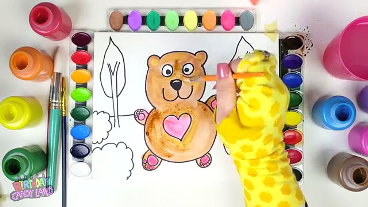 и в  в и к  и медведь Цвет раскраска цвета для сердце Дети Дети ... Узнайте страница Кому в Это 2017