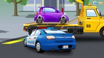 The Blue Police Car and Cop Cars HOT Race Kids Animation Cars and Trucks Cartoon for children