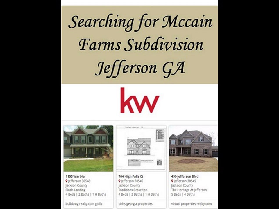 Searching for Mccain Farms Subdivision Jefferson GA