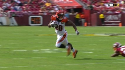 Joe Mixon jukes Josh Norman on his way to picking up a first down