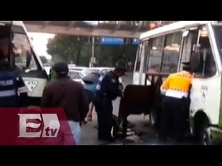 Choque de microbuses en Xochimilco deja dos lesionados/ Vianey Esquinca
