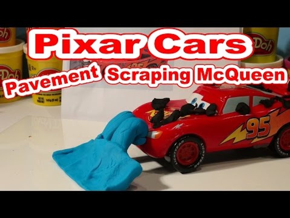 Disney Pixar Cars Lightning McQueen we use Play Doh to make Pavement Scraping McQueen