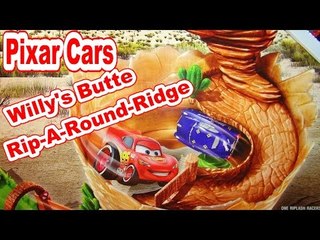 Pixar Cars Willy's Butte Rip-A-Round Ridge Playset Unbox and Assembly with McQueen Cars Rip Lash Rac