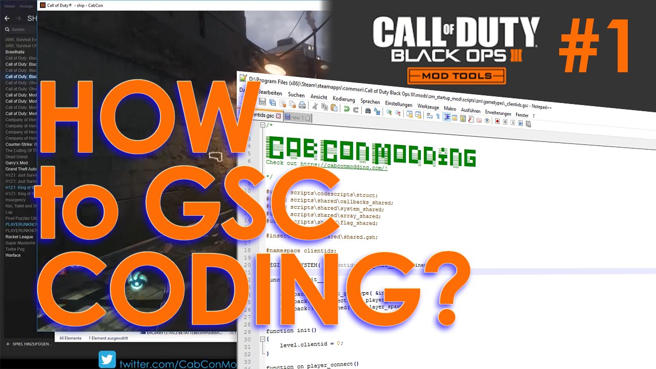 [TUTORIAL] How to start coding GSC MOD MENU in Black Ops 3 ZOMBIE? - Startup/Setting up a Mod | #1