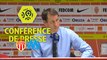 Conférence de presse AS Monaco - Olympique de Marseille (6-1) : Leonardo JARDIM (ASM) - Rudi GARCIA (OM) / 2017-18
