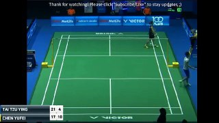 完整 2017 TAI Tzu Ying vs CHEN Yu Fei Malaysia Open QF 戴資穎 v 陳雨菲 馬來西亞羽毛球公開賽 八強賽