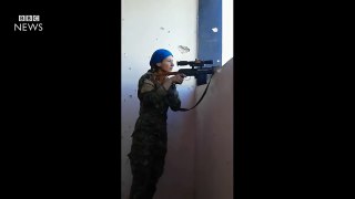 Female Kurdish sniper cheats death at hands of IS- BBC News--jftkDlcBD0