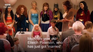 Five-year-old girl's bucket list wedding - BBC News-iJEoTHJMJME