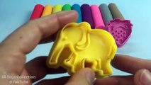 Learn Colors Play Doh Smiley Face Ice Cream Peppa Pig Elephant Molds Nursery Rhymes Fun fo
