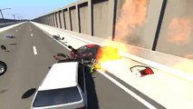 En coche consecutivos velocidad golpes en coche camión moto accidente prueba
