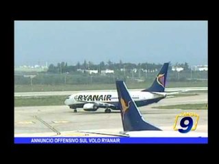 Annuncio offensivo sul volo Ryanair