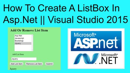 How to create a listbox in asp.net || visual studio 2015