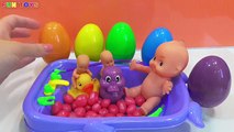 Learn Colors Baby Doll Bath Time M&Ms Chocolate Candy   Surprise Toys Video Compliation