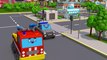 The TOW TRUCK w AMBULANCE RESCUE ACCIDENT in a City | CARS & TRUCKS STORIES CARTOON for CHILDREN