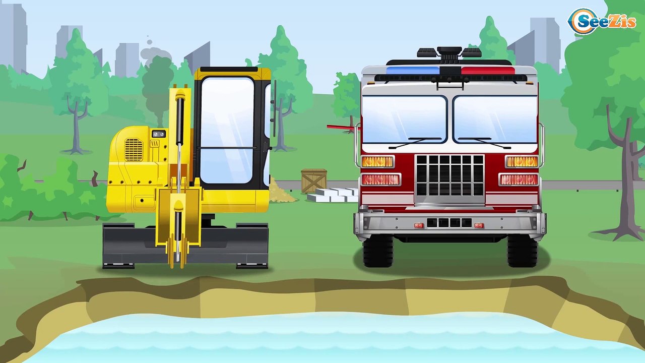Excavator and friends, Kids Video Bathing Colors Fun - Colors for Children to Learn with Cars