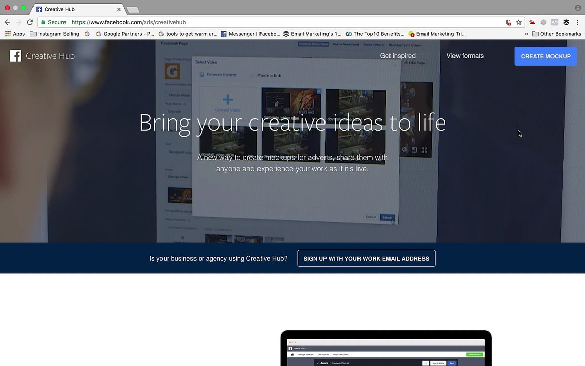 Facebook creative hub
