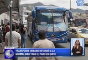 Transporte urbano retornó a la normalidad tras el paro en Quito