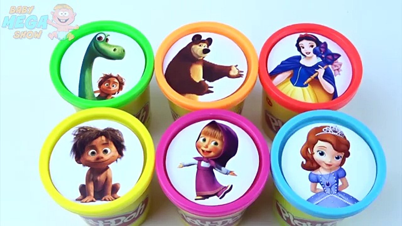 #Dinosaurs Masha and The Bear Disney Princess First Colors Play doh Clay Surprise Toys Cup