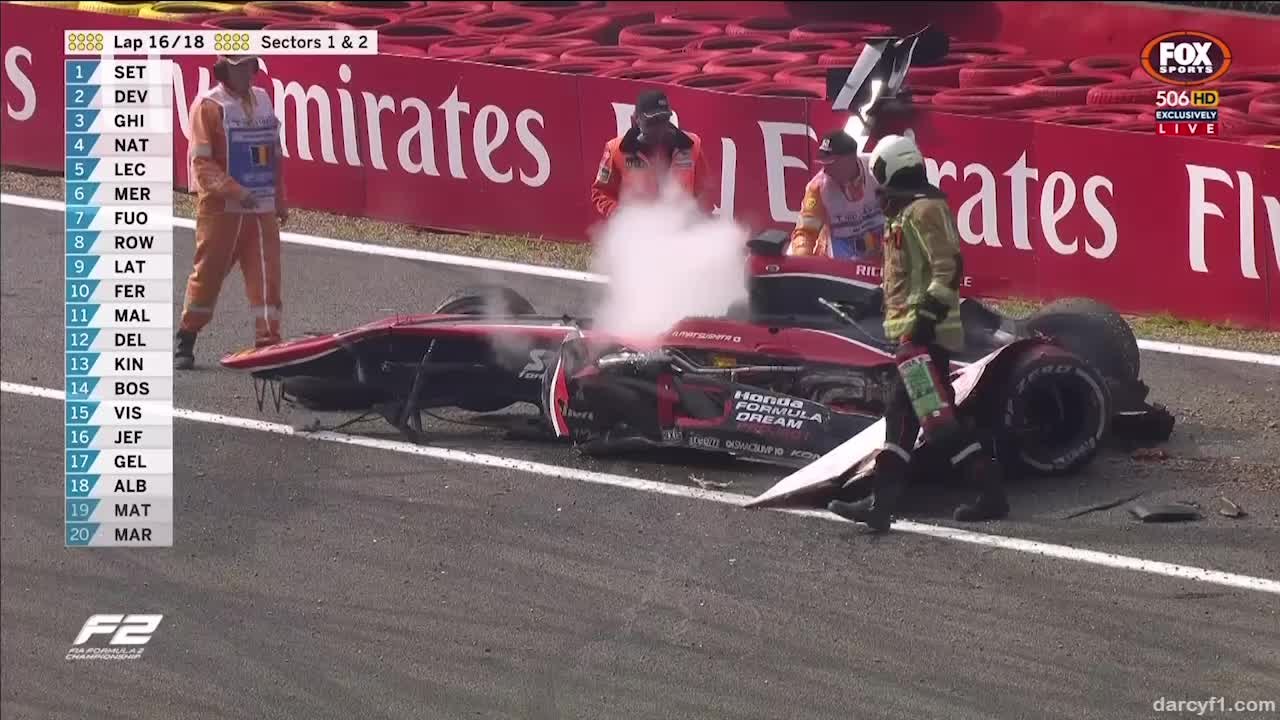 Matsushita Big Crash 2017 FIA Formula 2 Spa Race 2