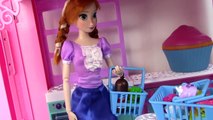 Disney Frozen Queen Elsa Gone Shopkins Crazy Princess Anna Barbie House Dolls Part 2