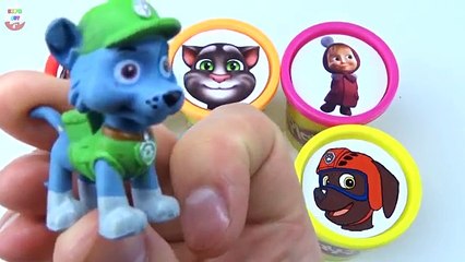 Сups Stacking Toys Play Doh Clay Talking Tom Cars McQueen Masha Paw Patrol LEARN COLORS