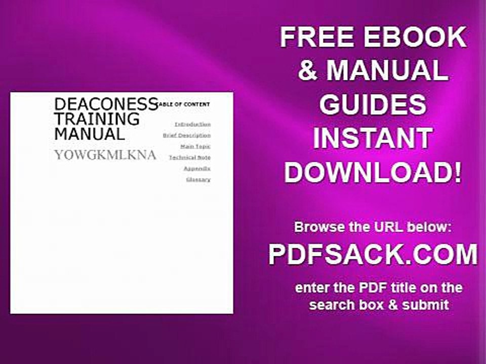 Deaconess Training Manual