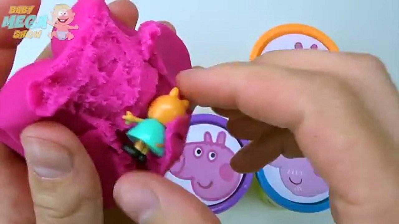 Играть доч чашки Пеппа свинья сюрприз Игрушки Радуга Узнайте цвета глина Пеппа свинья Семья для ребенок