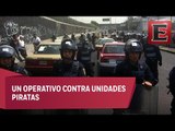 Enfrentamiento en CU entre policías y taxistas durante operativo