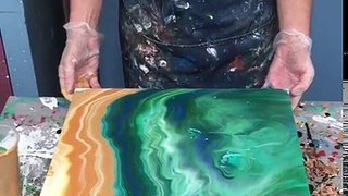 Acrylic Paint Pouring: Double Dirty Landscape Technique