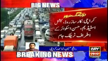 Massive traffic jam on various roads of Karachi