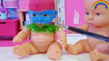 Harika Kanatlar oyuncak bebeklera boyama yapıyor super wing paint baby dolls 슈퍼윙스 페인트 아기 인