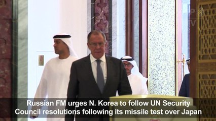 Lavrov urges N.Korea to observe UN Security Council resolutions