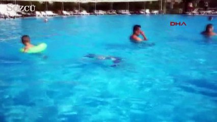 Yiğit Atakan'ın havuzdaki görüntüleri