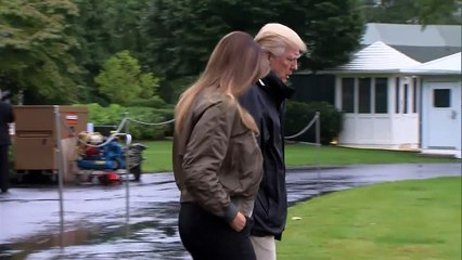 Melania Trump visita áreas devastadas de salto agulha