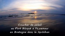 Coucher de soleil  au Fort Bloqué à PLoemeur  en Bretagne dans le Morbihan