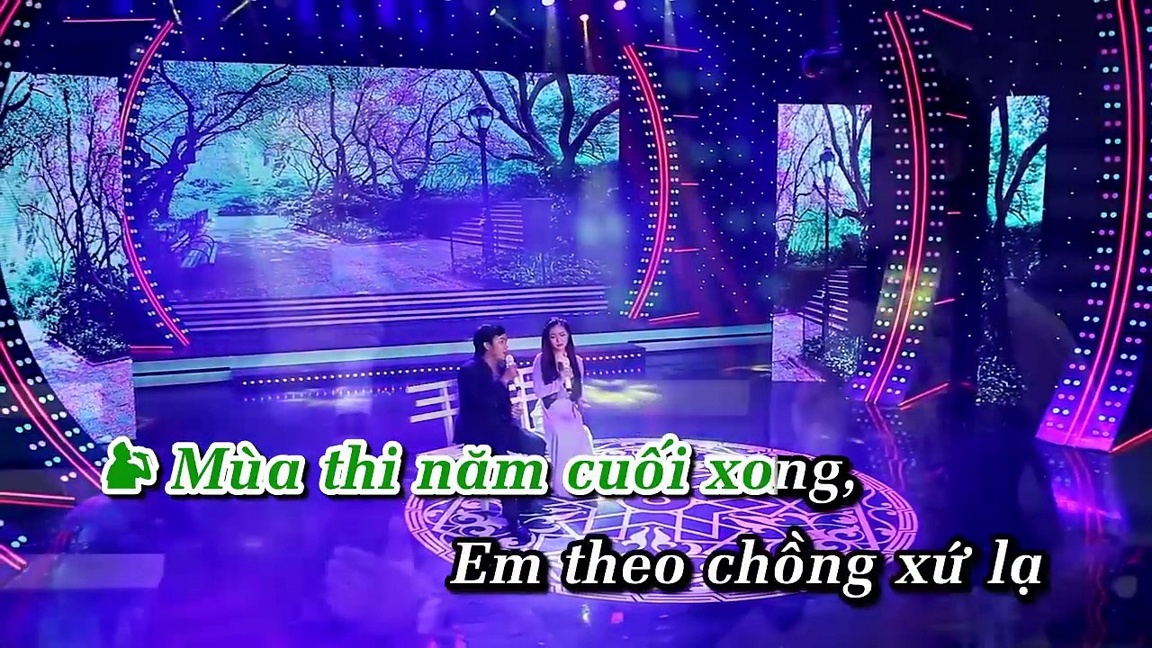 [KARAOKE] Đường Tím Bằng Lăng (Thiên Quang ft Quỳnh Trang)_Song ca với Huong Bolero