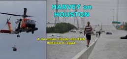 Houston flooding. Storm over Texas. Dramatic scenes of rescue and destruction of HOUSTON