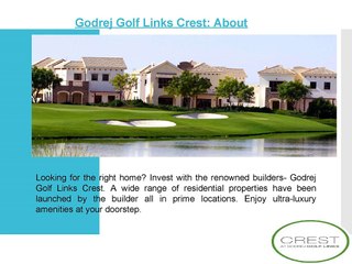 Godrej Golf Links Crest Price List- Call Now @9821798104