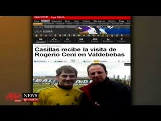 Rogério Ceni visita CT do Real e tira foto com Casillas