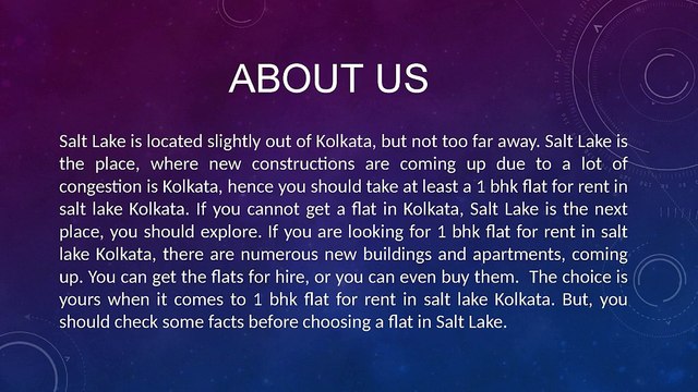 Flat For Rent And Sale in Salt Lake At Prime Locations-Aug-17