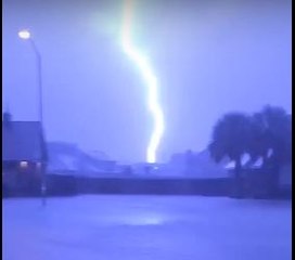 Lightning Strike Seen in Port Arthur as Storm Continues to Cause Havoc