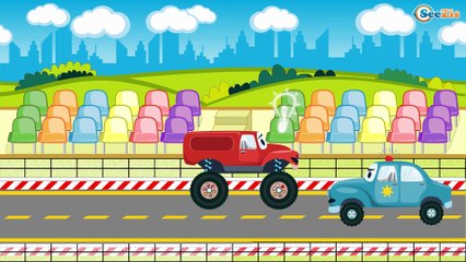 Voiture de police pour enfants - Dessins animés pour bébés - Vidéo Éducative de Voitures Partie 3