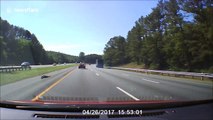 Loose lorry tyre causes crash on US highway