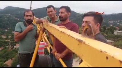 Zonguldak TOKİ İnşaatında Ücret Alamayan İşçiler Vince Çıktı Ek