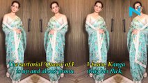 Outfit of the day- Kangana Ranaut looks ROYAL in blue floral saree